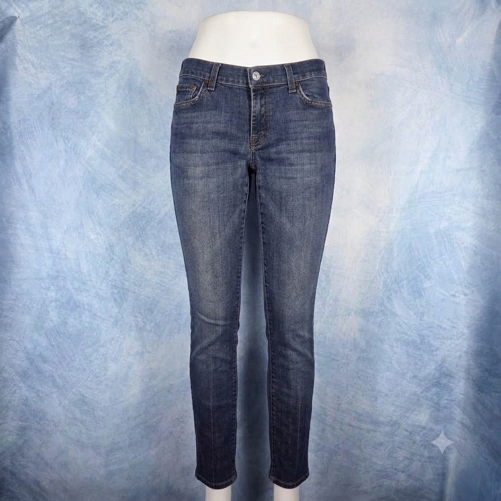 7 For All Mankind Womens Skinny Jeans Dark Wash P179080U-080U Size 31